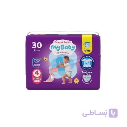 پوشک مای بیبی شورتی سایز 4 بسته 30 عددی — تصویر 1
