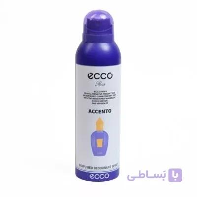 اسپری بدن زنانه اکو ترکیه ecco accento مدل زرجوف اکسنتو 200ml اورجینال