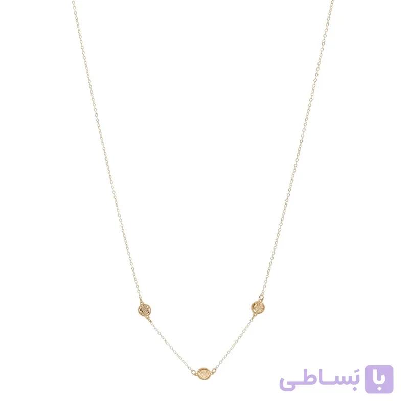گردنبند طلا زنانه با زنجیر حلقه‌ای فلامینگو مدل دایره wn1414