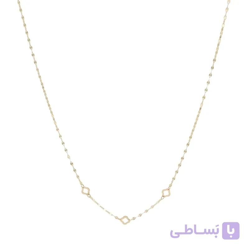 گردنبند طلا زنانه با زنجیر حلقه‌ای فلامینگو مدل ونکلیف لیزری wn1408