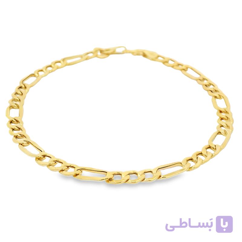 دستبند طلا زنانه فیگارو قفل مدبر wb1374 — تصویر 1