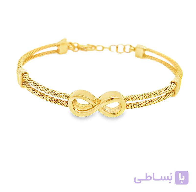 دستبند طلا زنانه بی نهایت دو لاین wb1389 — تصویر 1
