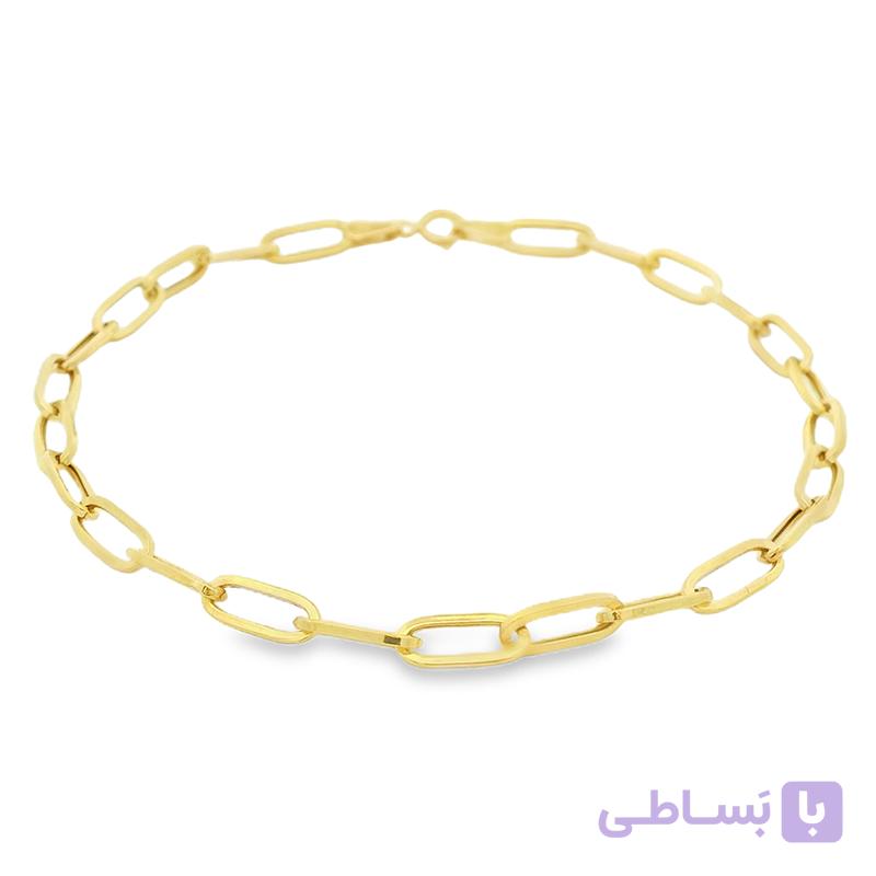 دستبند طلا زنانه اهورا درشت بافت 4 میلی wb1387 — تصویر 1