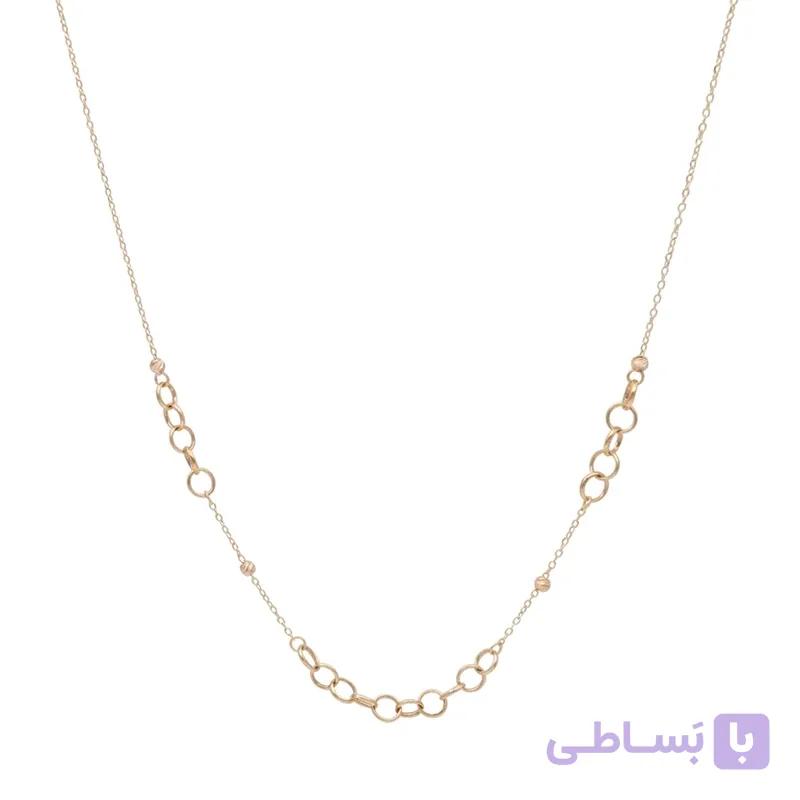 گردنبند طلا زنانه با زنجیر حلقه‌ای فلامینگو مدل wn1416
