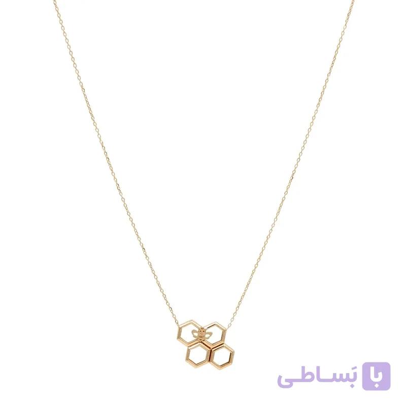 گردنبند طلا زنانه با زنجیر حلقه‌ای فلامینگو مدل زنبور wn1394