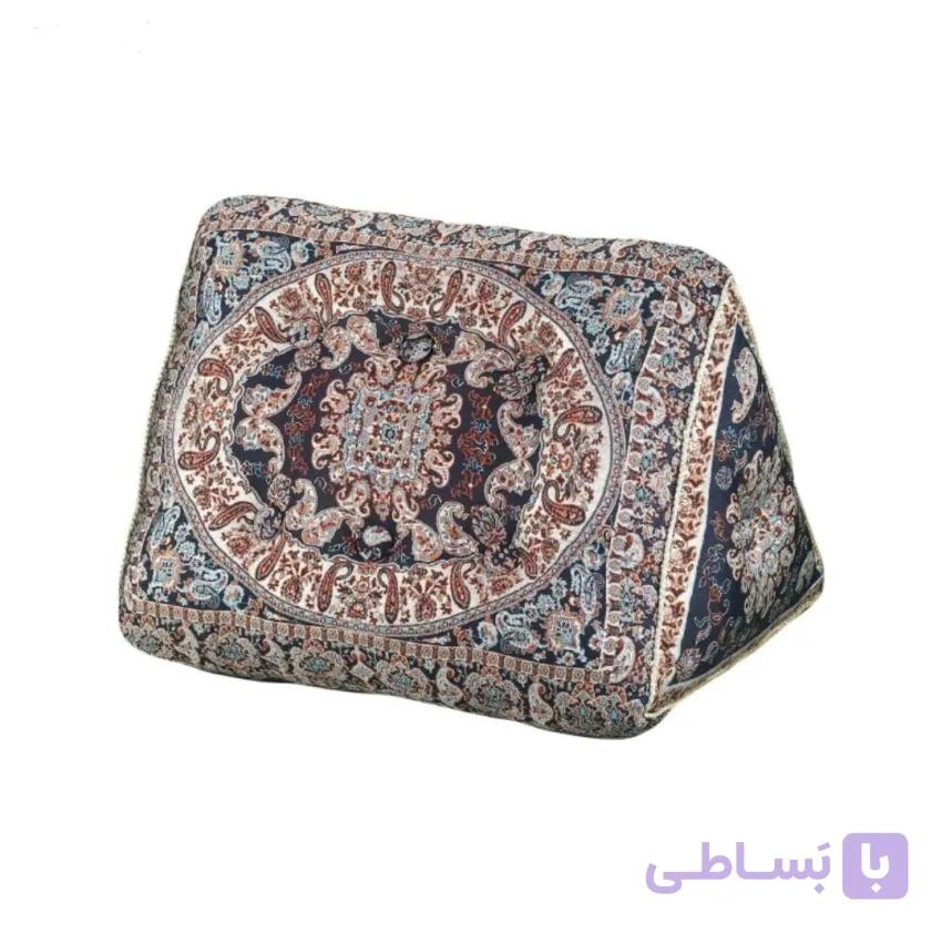 پشتی مثلثی سنتی ترمه شاهسوند – بسته 1 عددی سرمه ای
