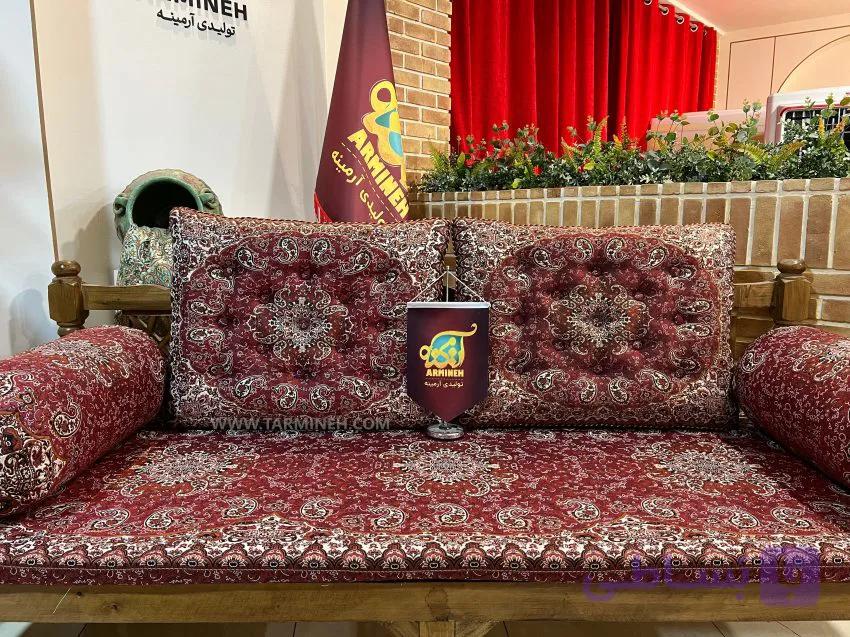 ست 5 تکه پشتی سنتی ترمه طرح سالار رنگ قرمز — تصویر 1