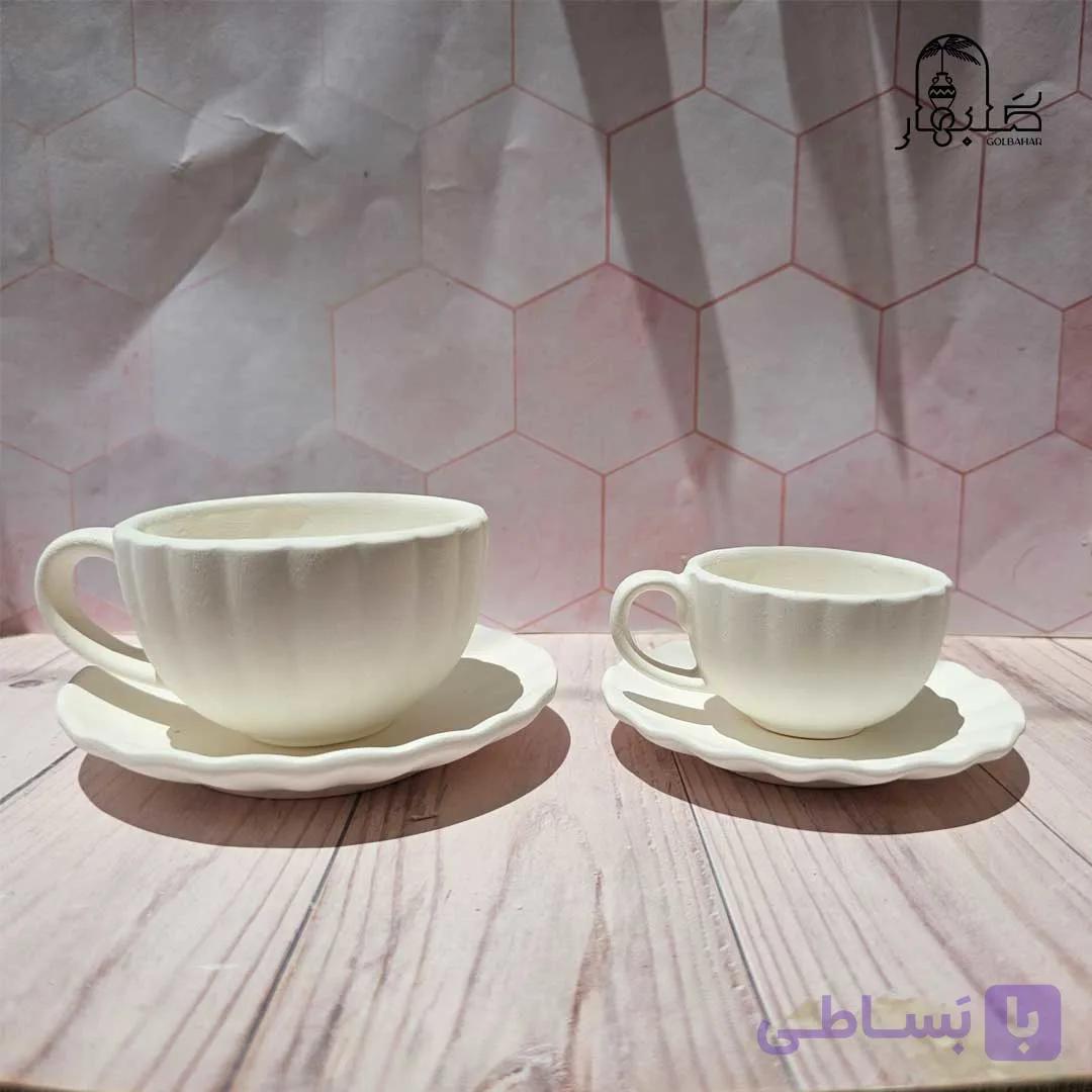 فنجان چای و فنجان قهوه خوری دالبری سرامیک خام