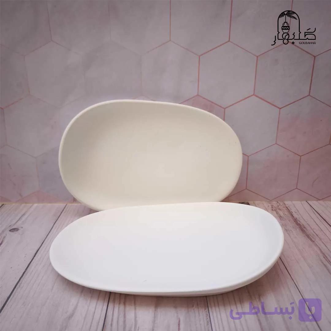 زیر لیوانی بیضی لبه دار سرامیک خام
