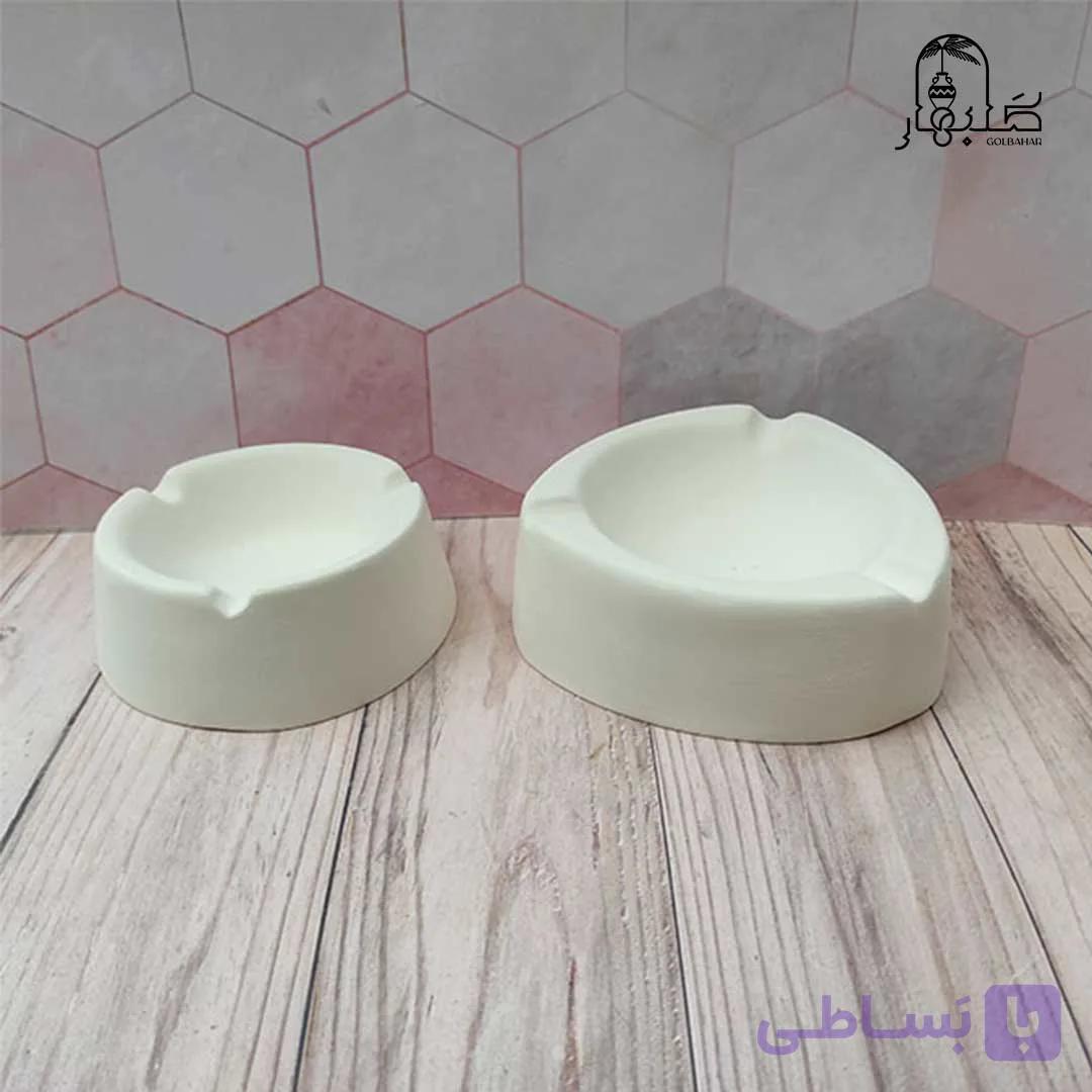 زیرسیگاری طرح گرد و مثلثی سرامیک خام — تصویر 1