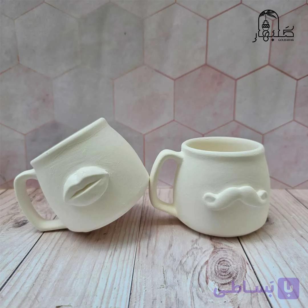 ماگ فرانسه طرح برجسته سرامیک خام