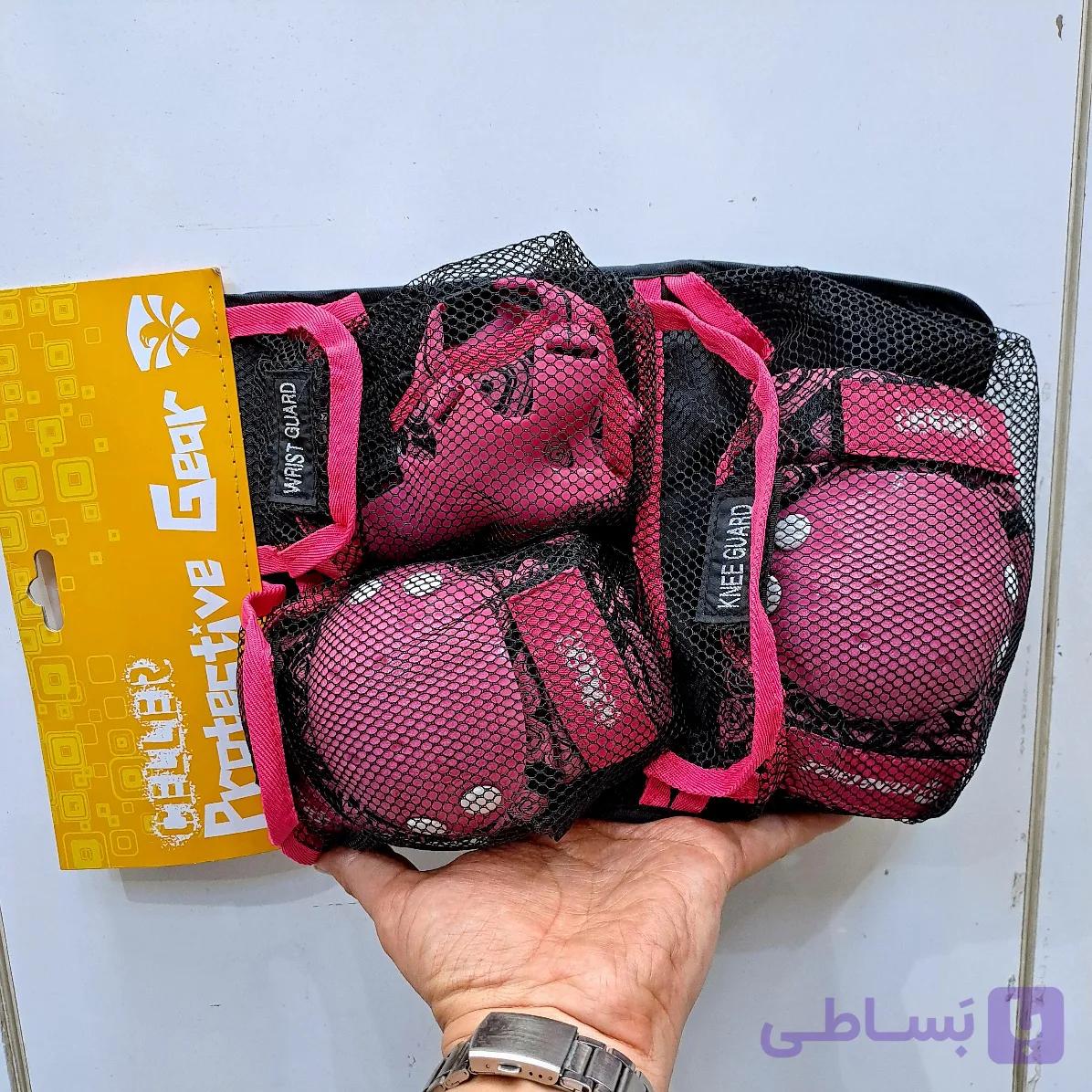 ست لوازم ایمنی اسکیت دوچرخه اسکوتر دخترانه پسرانه فلای ایگل Celler صورتی — تصویر 1