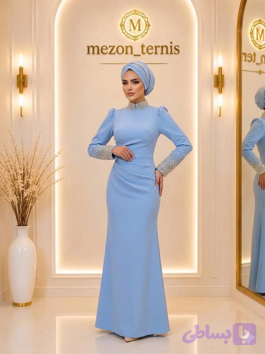 ماکسی مجلسی مدل ماهی دامن چاکدار _ کد ۳۱۲