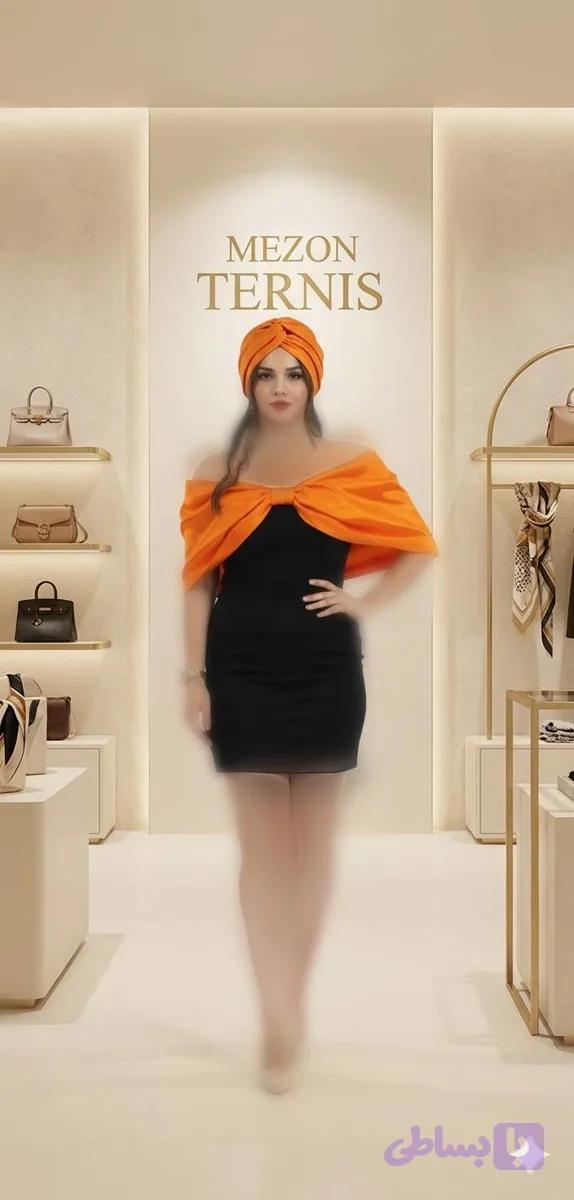 میدی مجلسی پاپیون‌دار یقه قایقی _ کد ۱۱۳
