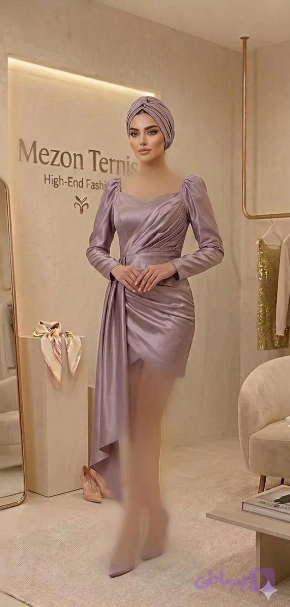 میدی آستین دار شالدار _ کد ۱۱۶