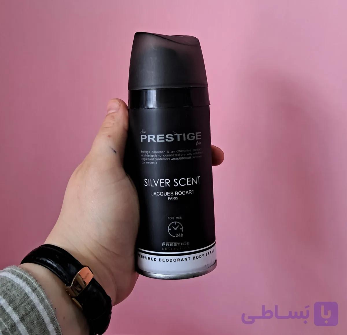 اسپری بدن مردانه پرستیژ مدل silver scent حجم ۱۵۰ml
