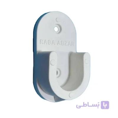 گیره نگهدارنده لوله چوب لباسی پلاستیکی سفید (مناسب لوله ۲۵ میلی‌متر)