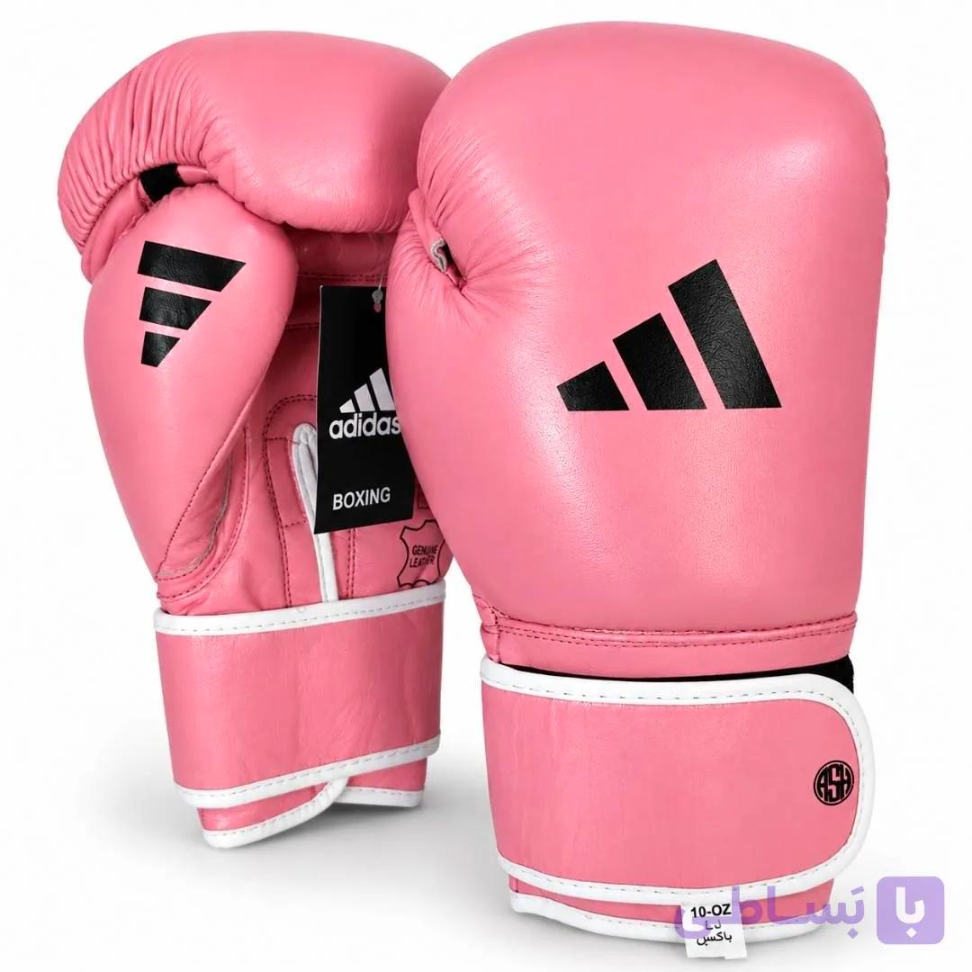دستکش بوکس چرم حرفه ای ادیداس WORLD BOXING — تصویر 1