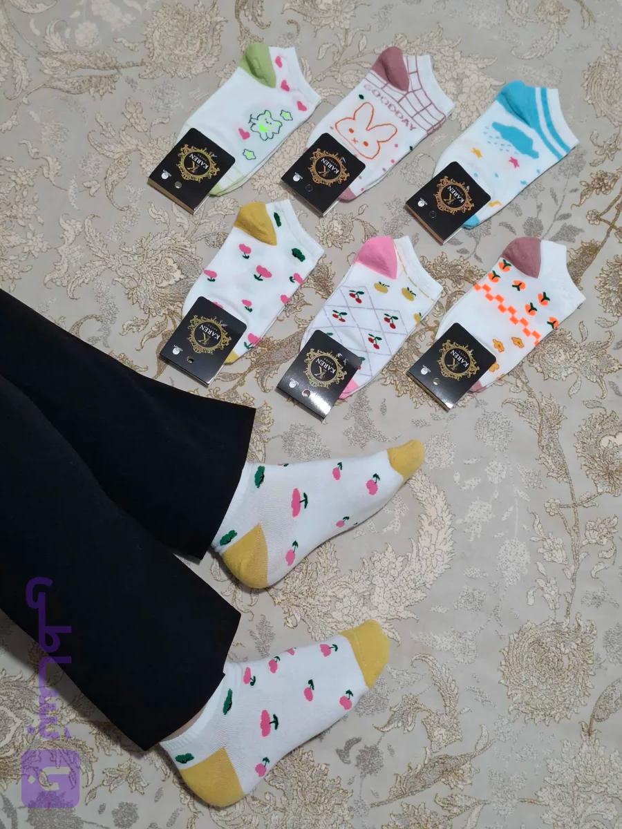 جوراب زنانه طرح ابر و گل نخ ایرانی 12جفتی کد:۱۰۵