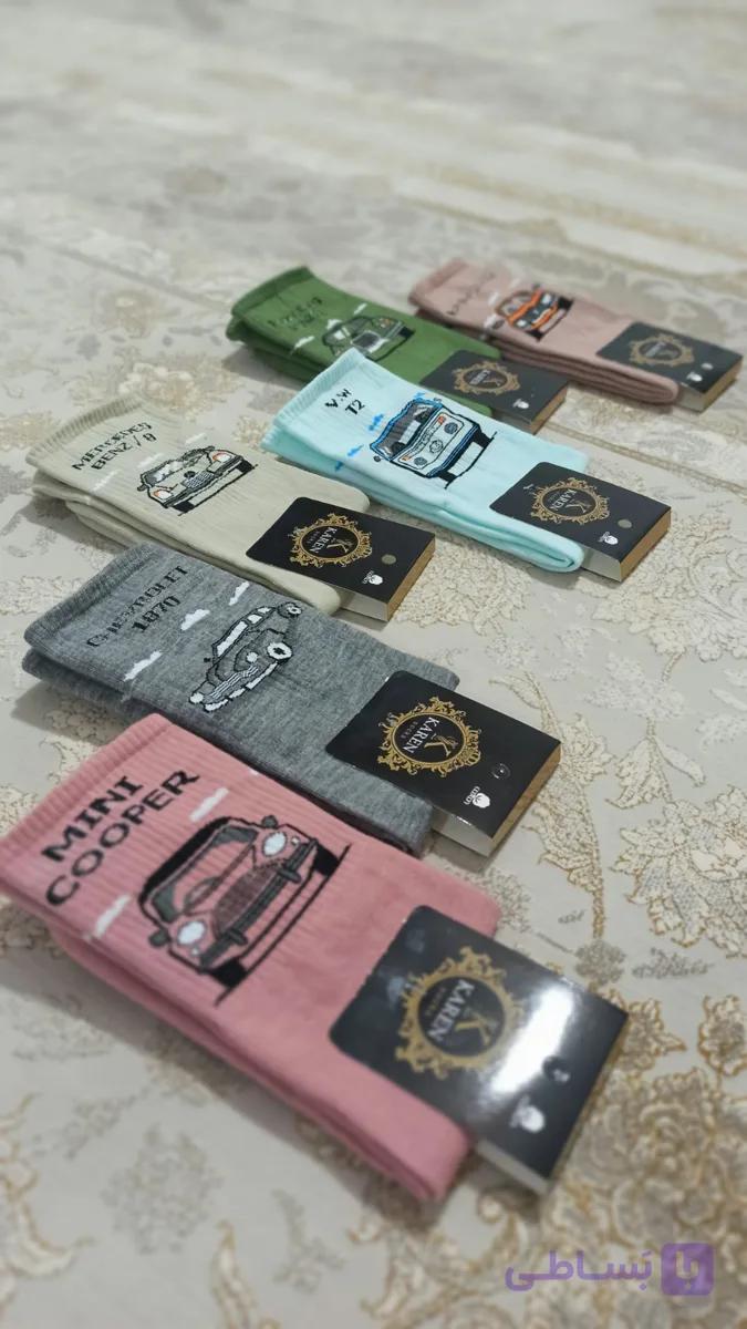 جوراب ساقدار اسپرت طرح ماشینی نخ ایرانی 12جفتی کد:۱۰۱