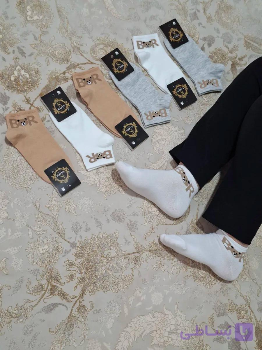 جوراب زنانه طرح bear نخ ایرانی12جفت کد:106