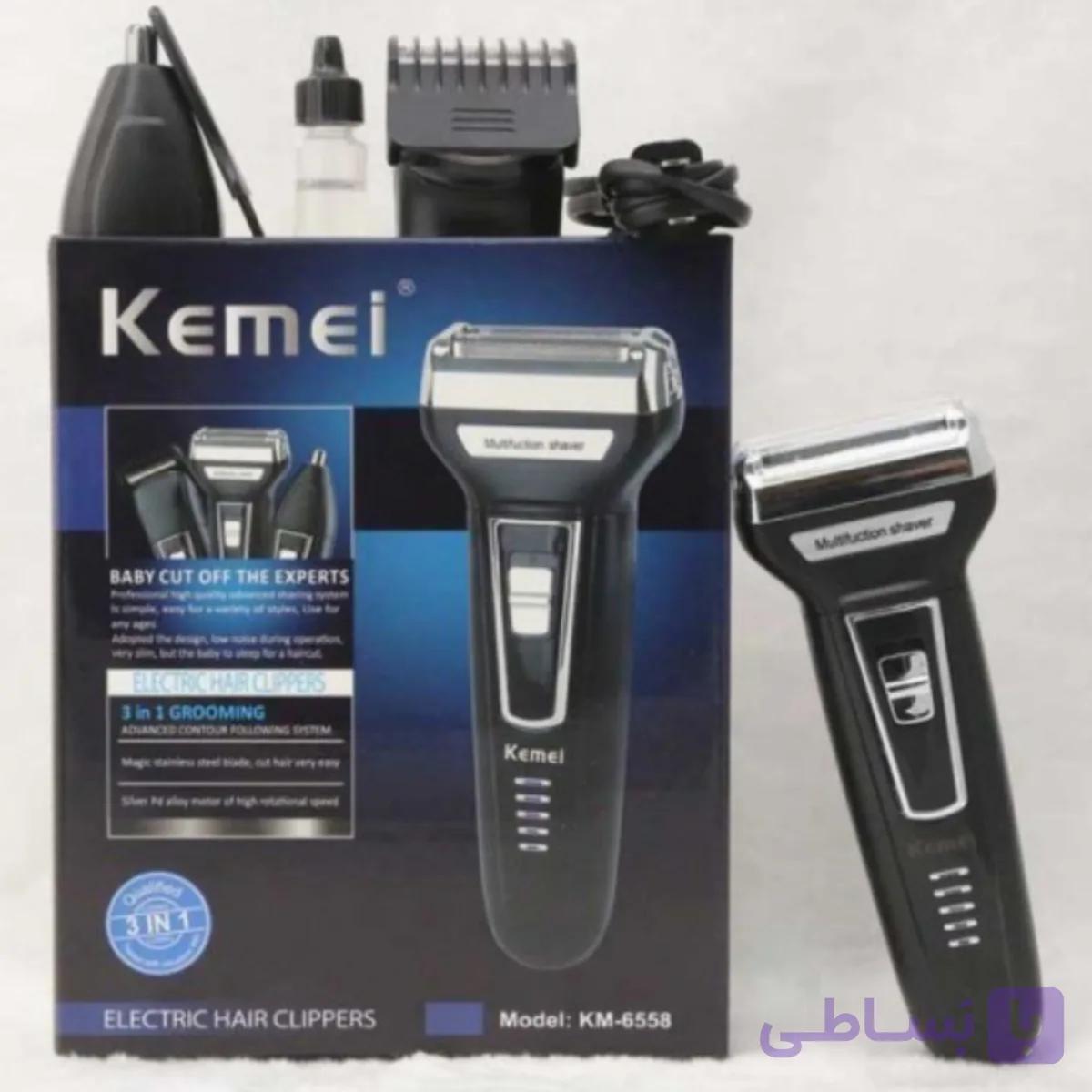ماشین اصلاح سه کاره کیمی مدل KM-6558 hair trimmer