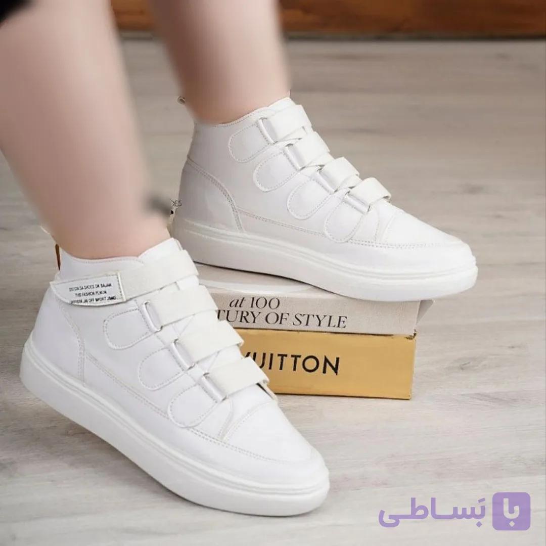 کتونی ونس بندی ساقدار. زیره پیو. رنگ سفید و مشکی. سایز 37 تا 40.