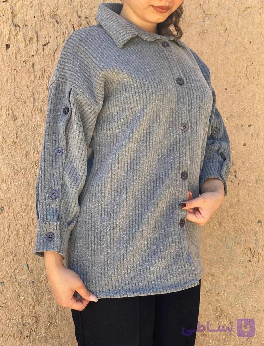 مانتو فوتر sleeve دکمه دار _ 10124 — تصویر 1