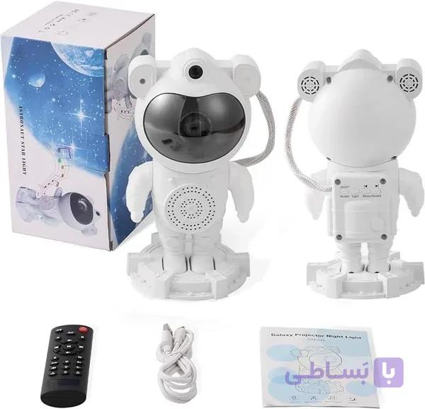 چراغ خواب پروژکتور کهکشانی فضانورد بلوتوث اسپیکردار مدل Galaxy projector night light