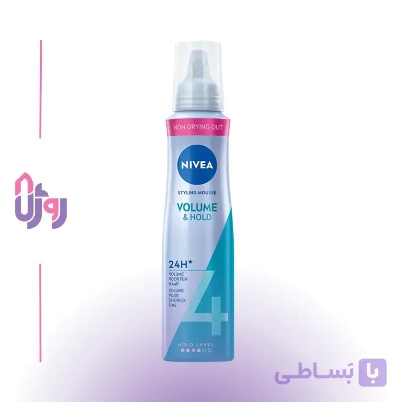 حالت‌دهنده مو نیوآ NIVEA مدل موس حجم‌دهنده و حالت‌دهنده مو Volume & Hold حجم 150 میل — تصویر 1