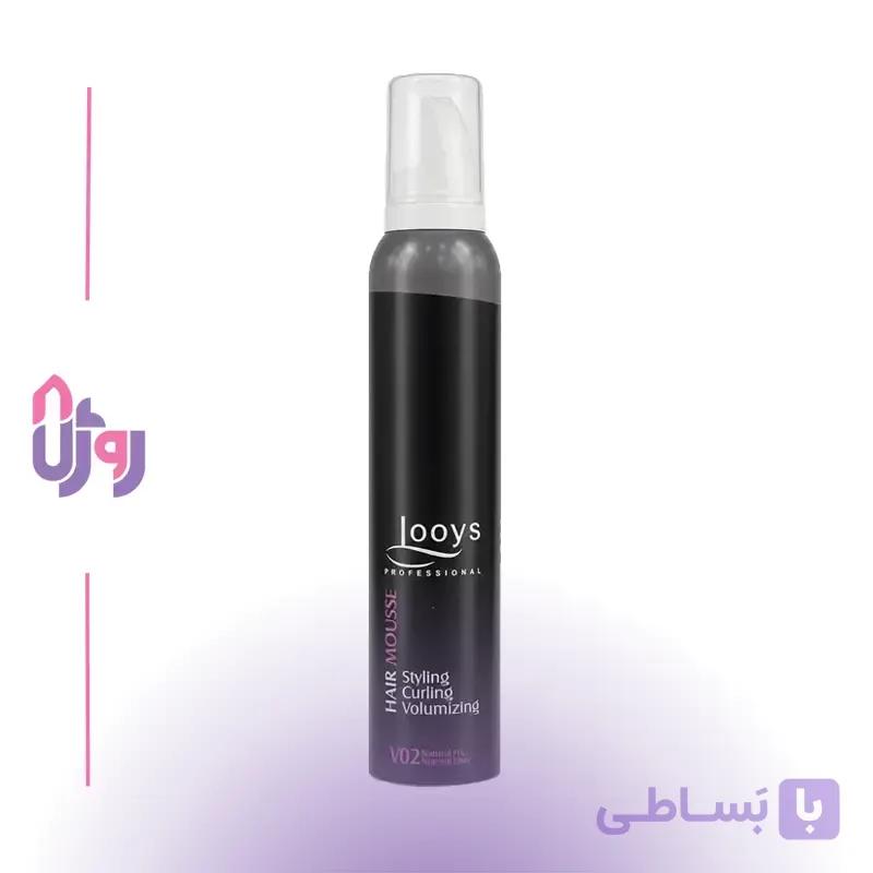 اسپری مو لویز Looys مدل موس حالت‌دهنده و حجم‌دهنده با قدرت نگهدارندگی معمولی و جلوه‌ای طبیعی V02 Normal Fix Natural Look حجم 200 میل — تصویر 1