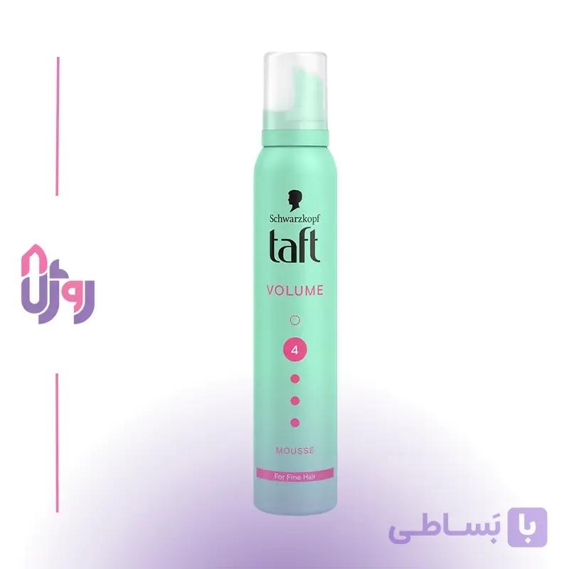 اسپری حالت‌دهنده مو شوارتسکف تافت Schwarzkopf Taft مدل موس مو حجم‌دهنده و حالت دهنده Volume با قدرت نگهدارندگی 4 حجم 200 میلی‌لیتر — تصویر 1