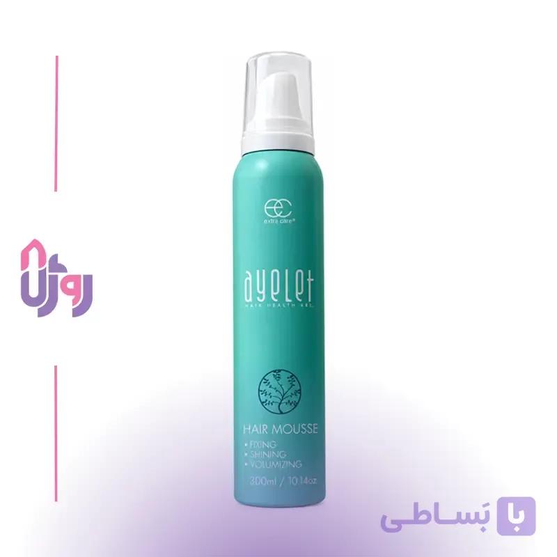 اسپری حالت‌دهنده مو آیلت Ayelet مدل موس حالت‌دهنده و حجم‌دهنده و درخشان کننده Extra Care Hair Mousse حجم 200 میل — تصویر 1