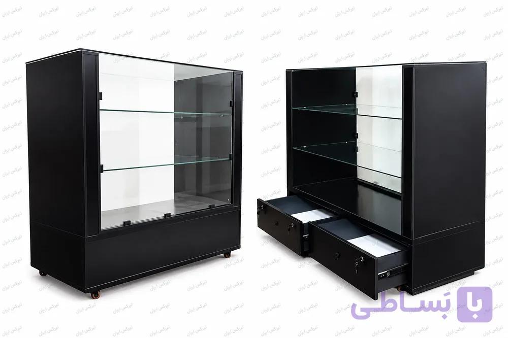میز کانتر فروش چوبی ویترین دار