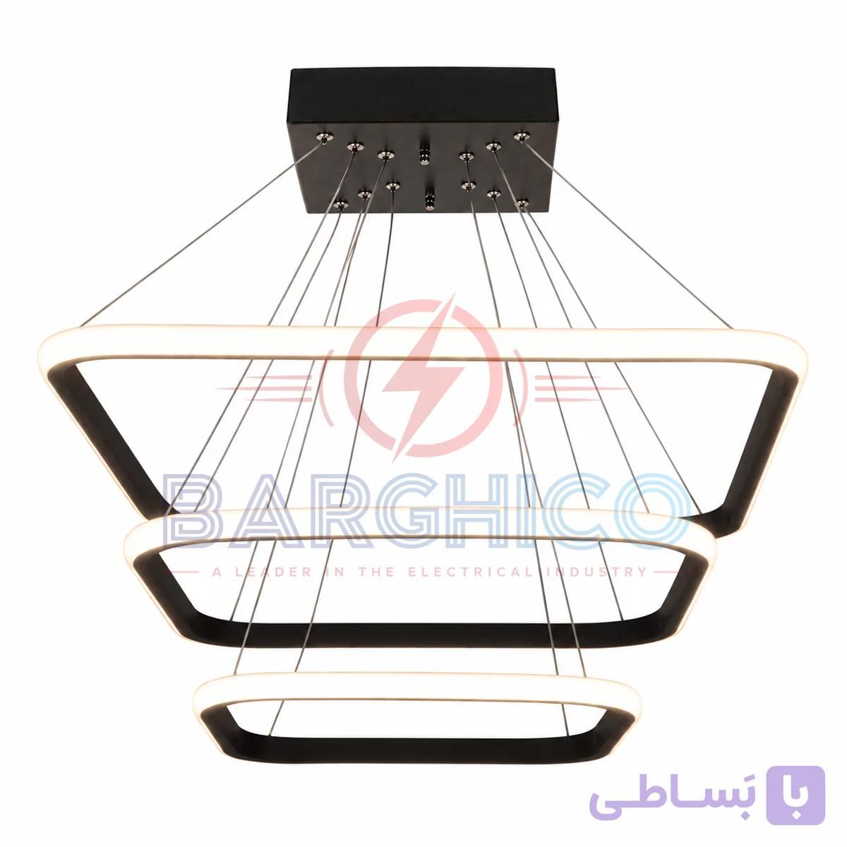 لوستر مربع سه حلقه 30 40 50 — تصویر 1