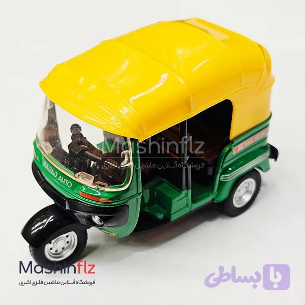 ماکت فلزی موتور ۳ چرخ هندی غیر موزیکال با قابلیت عقب کش کد 25561 - قیمت عالی ❤️ مهر 1405