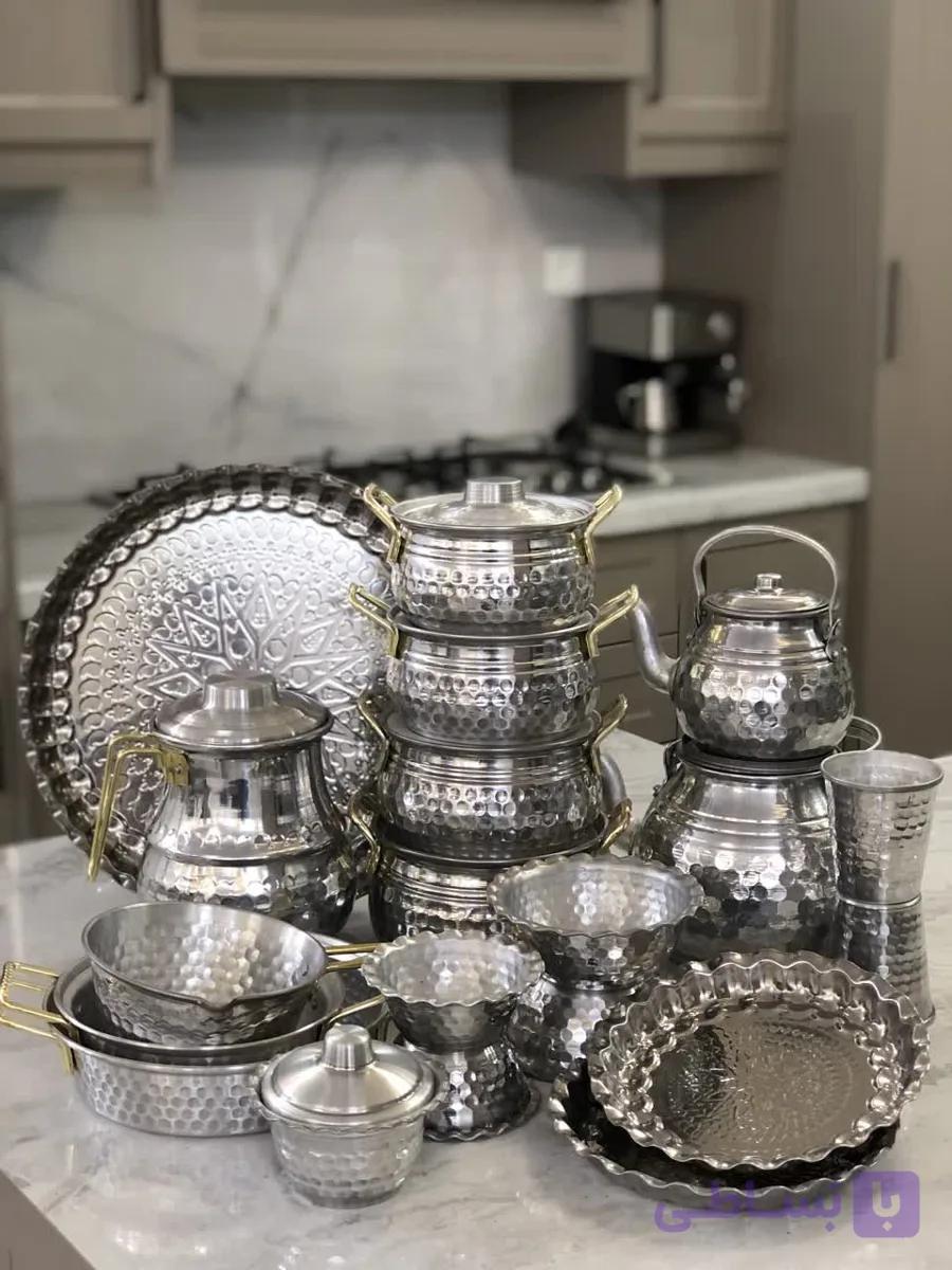 سرویس قابلمه پذیرایی 28 پارچه روحی چکشی (با ارسال رایگان)