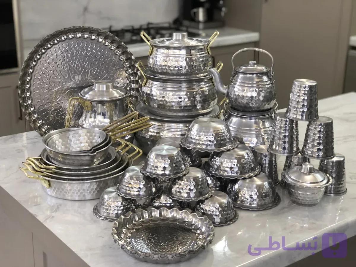 سرویس قابلمه پذیرایی 46پارچه روحی چکشی (با ارسال رایگان)