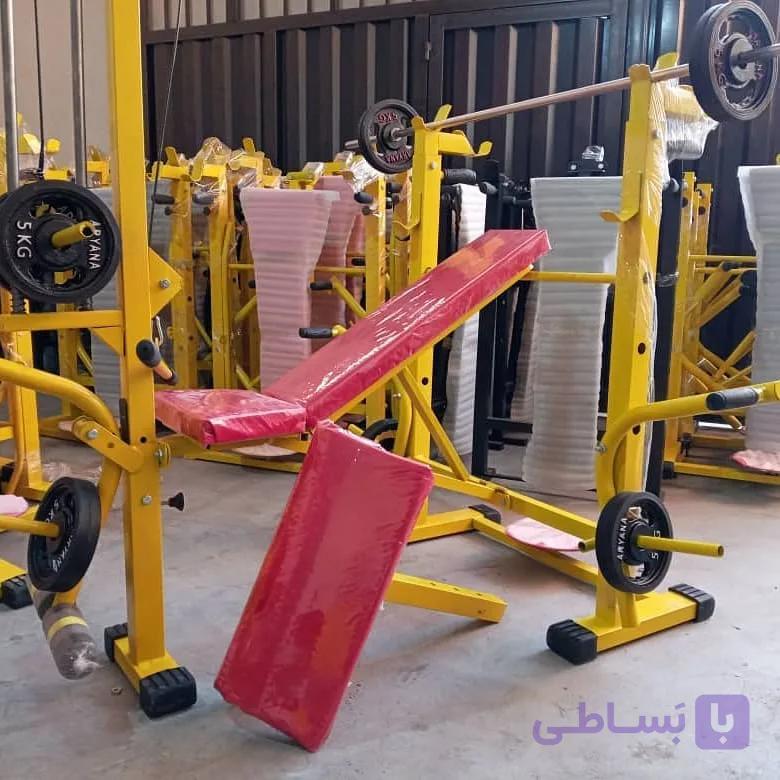 دستگاه بدنسازی 52 کاره پروفیل 60/60 عرض 90 باست کامل وزنه دمبل هالتر