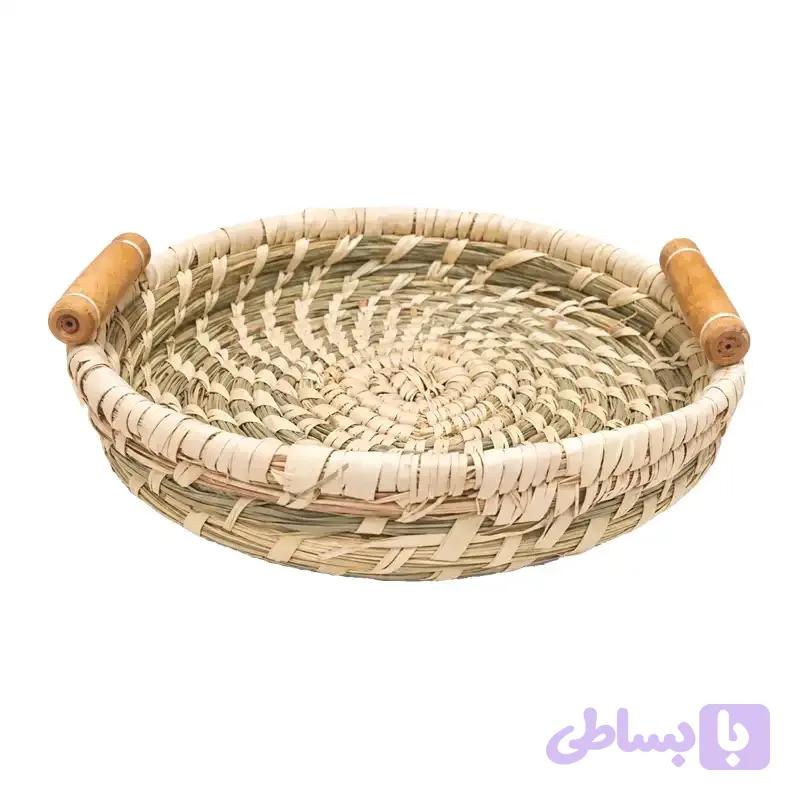 سینی حصیری طرح گندم 30سانت — تصویر 1