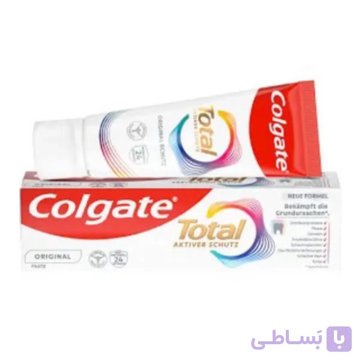 خمیردندان کلگیت مدل TOTAL PLAQUE ضدپلاک و سفید کننده _ 75 میلی لیتر