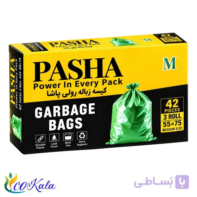 کیسه زباله 3رول اداری سبز پاشا