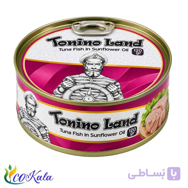 کنسرو تون ماهی در روغن آفتابگردان تونینولند 120گرم