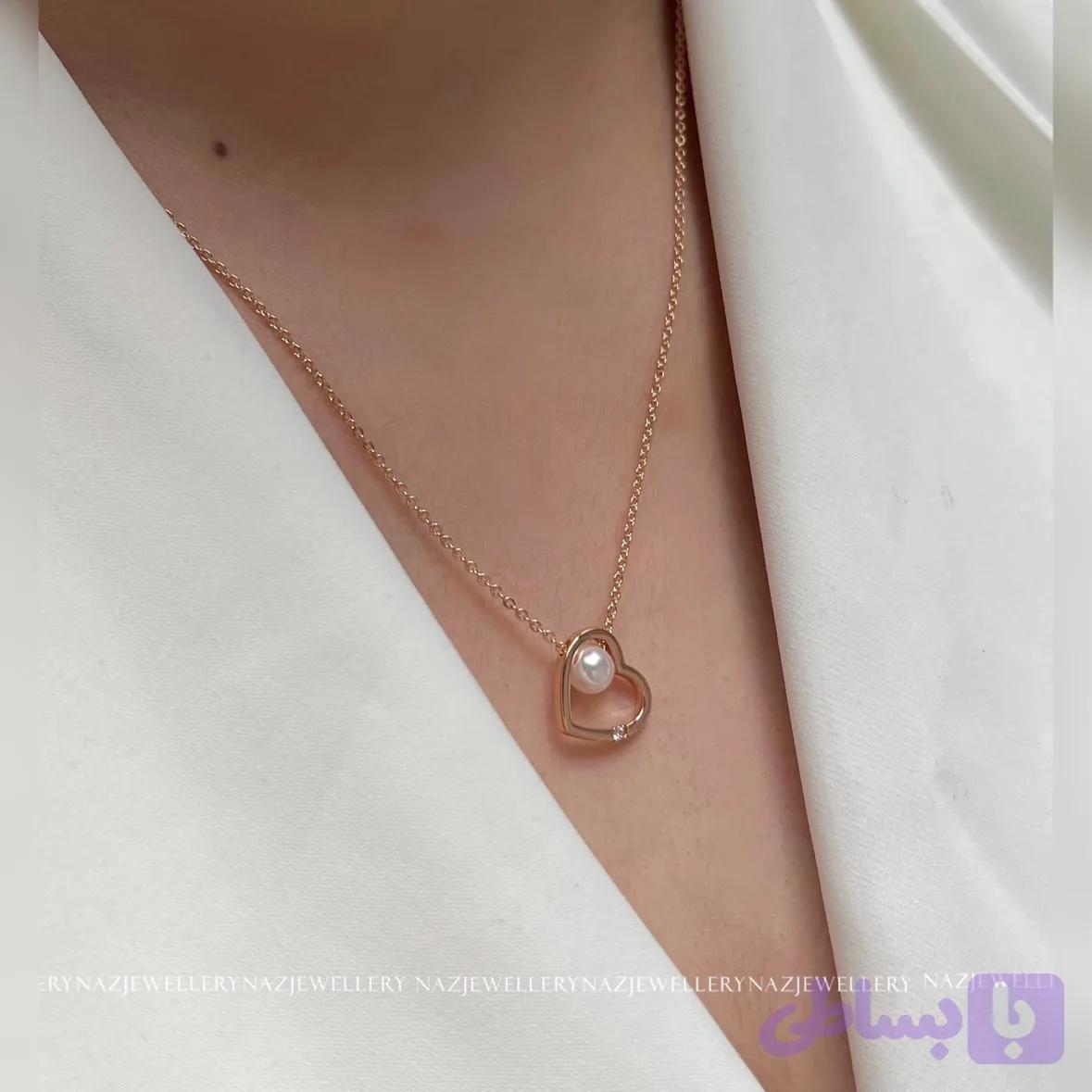 گردنبند قلب مرواریدی ژوپینگ — تصویر 1
