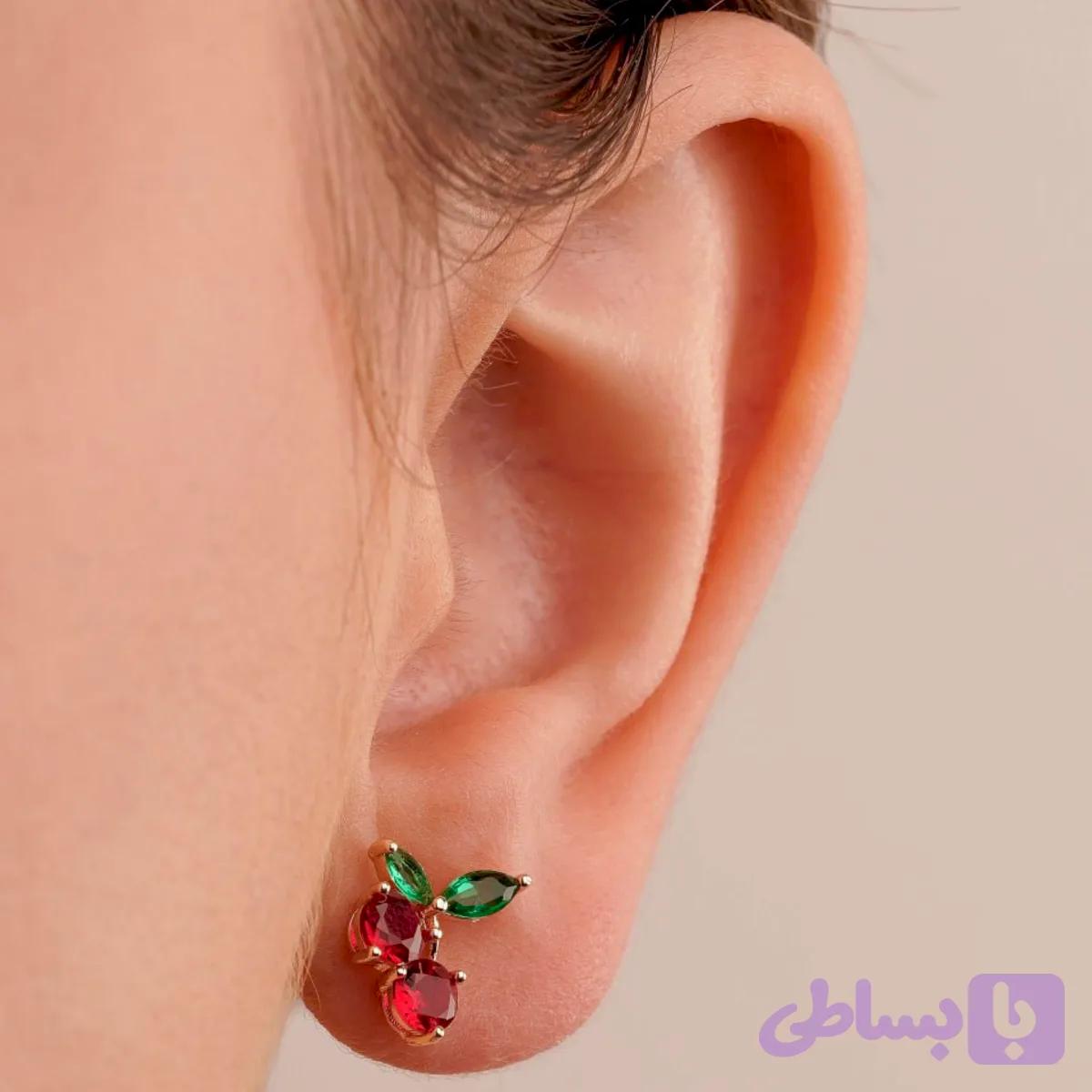 گوشواره گیلاس میخی ژوپینگ — تصویر 1