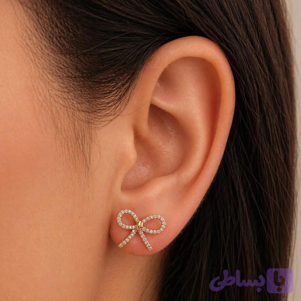 گوشواره پاپیون ژوپینگ (کد R53GU)