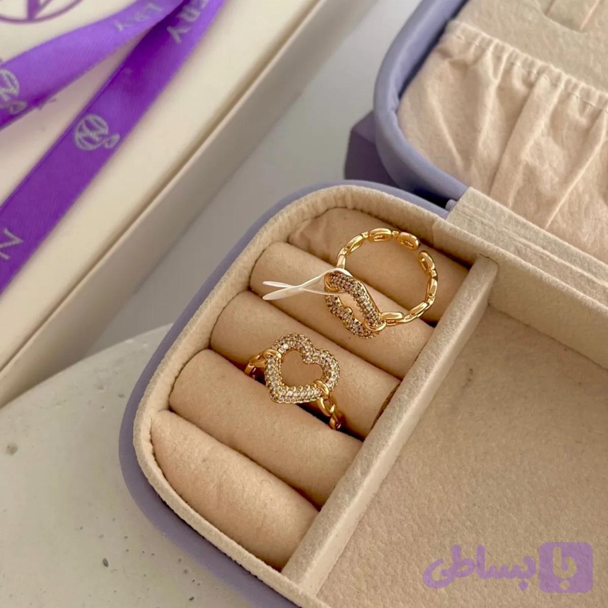 انگشتر قلب نگینی ژوپینگ — تصویر 1