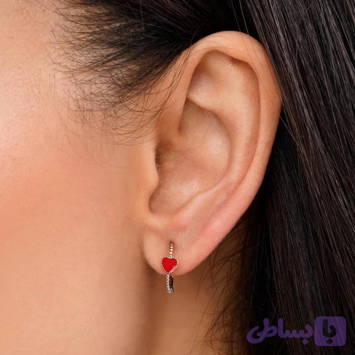گوشواره قلب قرمز ژوپینگ (کد AZ6LX)