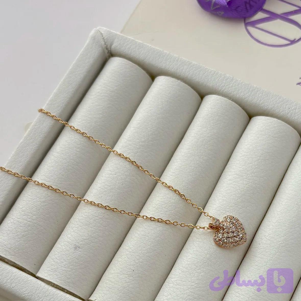 گردنبند قلب نگینی ژوپینگ — تصویر 1