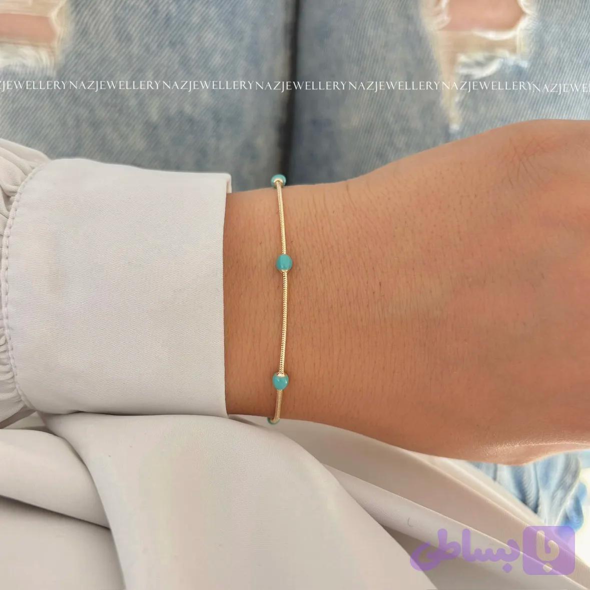 دستبند ماری میناکاری آبی ژوپینگ — تصویر 1